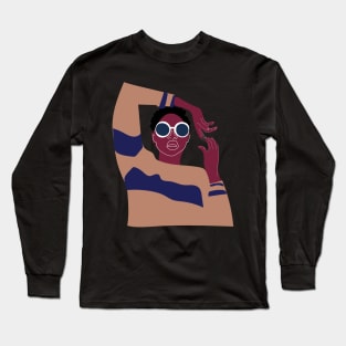 Black girl in sunglasses Long Sleeve T-Shirt